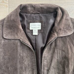 brown suede jacket